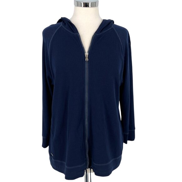 Lauren Ralph Lauren Active Zip-Up Hoodie Lightweight Navy Blue Size 1X - Picture 1 of 13